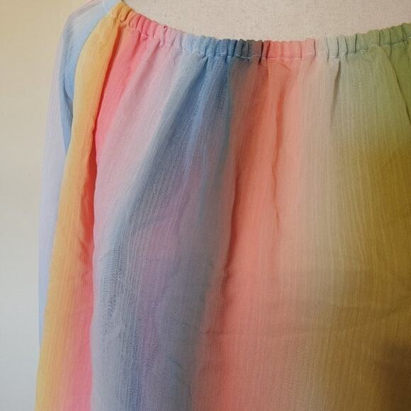 A new Approach A.N.A Size Small Sz S light Sheer Pastel Long Sleeve Bow Sherbet - Picture 7 of 12